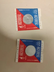 Pair Of 1996 Commemorative Medallions New In Package/1- Yachting/1-athletics - Picture 1 of 6