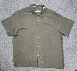 Tommy Bahama 100% Silk Black Floral Texture Camp Short Sleeve Mens Size XXL - Picture 1 of 7