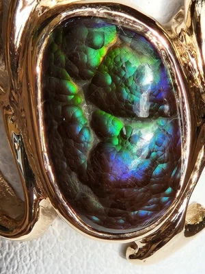 Amazing Fire Agate Ring Size 10 7/8 14k - Image 1 of 4