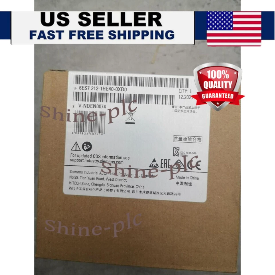 New Siemens 6ES7212-1HE40-0XB0 6ES72121HE400XB0 SIMATIC S7-1200 CPU 1212C - Image 1 of 1