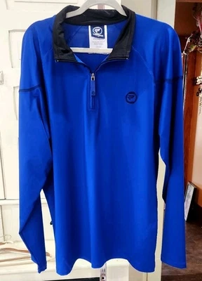 Camisa Pullover Protégé Para Hombre 1/4 Cremallera Grande Azul Negra Manga Larga Atlética... Foto 1 de 4