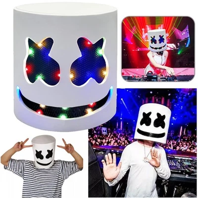 Fun Marshmello-DJ Mask Full Head Mask Marshmallow Party Cosplay Fancy Dress Up - Image 1 of 4