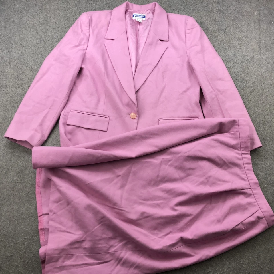 Conjunto Falda Blazer Pendleton Vintage Mujer 12 Traje de Lana Hecho EE. UU. Años 90 Retro Foto 1 de 4