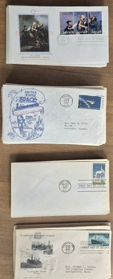 US FDC STAMP Lot 100 VTG First Day Cover Stamps 1940s 50s 60s & 70s - Image 1 of 4