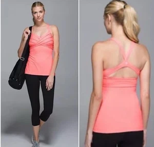 Lululemon Wrap It Up Tank Size 4 Coral Tank Top - Picture 1 of 7