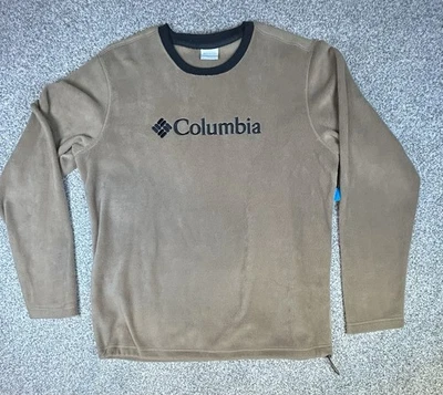 Columbia Logo Graphic Print Front Crew Neck Men's Sweatshirt L NWT Tan - Image 1 of 4