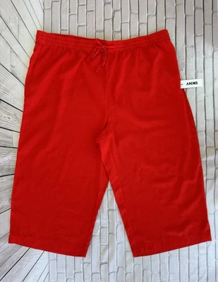 Pantalones Anchos Dkny Talla Grande 2X Rojo Lino Cordón Nuevo con Etiquetas Foto 1 de 4