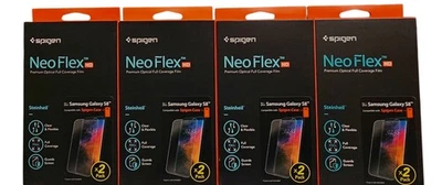 (4 Pks) Screen Protectors 2 Pack Spigen NeoFlex Full Coverage Film For Galaxy S8 - Image 1 of 2
