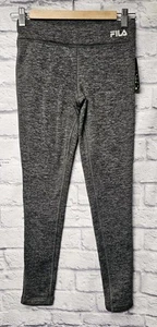 NWT FILA SPORT GIRLS 10 12 M CHARCOAL GRAY MARLED FLEECE LINED LEGGINGS - Picture 1 of 12