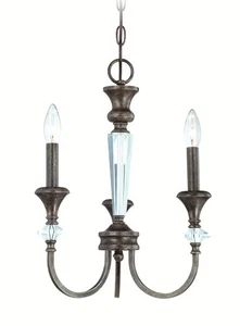 Boulevard 3-Light Traditional Chandelier in Mocha Bronze Silver Wash - Picture 1 of 1