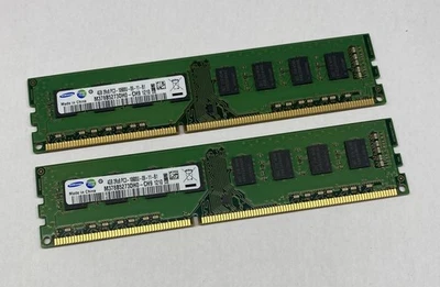 8GB Kit (2 x 4GB) Samsung M378B5273DH0-CH9 PC3-10600U 2Rx8 DDR3 Non-ECC Computer - Image 1 of 3