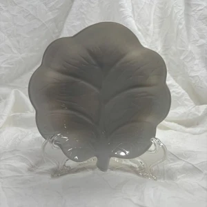 Crate & Barrel Embossed Leaf White Appetizer Dish - Picture 1 of 4