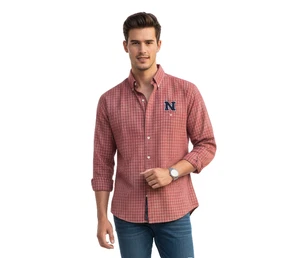 Nebraska Huskers rot kariertes geknöpftes Hemd Herren Medium Langarm NCAA neu mit Etikett - Bild 1 von 4