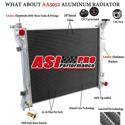 2-Row Radiator Fits 2008-20 Dodge Grand Caravan/Chrysler Town&Country 3.6/3.8L - Image 1 of 4