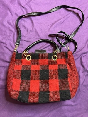 Juicy Couture красный черный лакированная кожа клетку сумка сумочка сумка через плечо ремень - Изображение 1 из 4