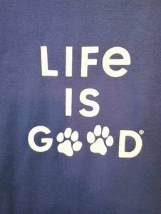 Life Is Good XXL Womans 2 Piece Pajama Set Navy Paw Print L-Sleeve Top + Shorts - Picture 1 of 9