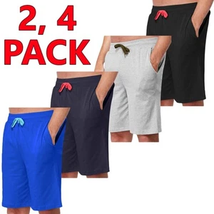 2 PK Pantalones Cortos de Pijama para Hombres Suave PoliAlgodón Ropa de Salón Pantalones Ropa de Noche Ligera - Imagen 1 de 32