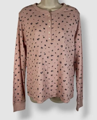 Top Henley de manga larga rosa Jakob Levi's para mujer talla grande 1X Foto 1 de 2