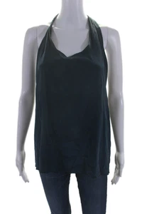 Elizabeth and James Womens Silk Low Back Sleeveless Halter Top Blue Size XS - Picture 1 of 6