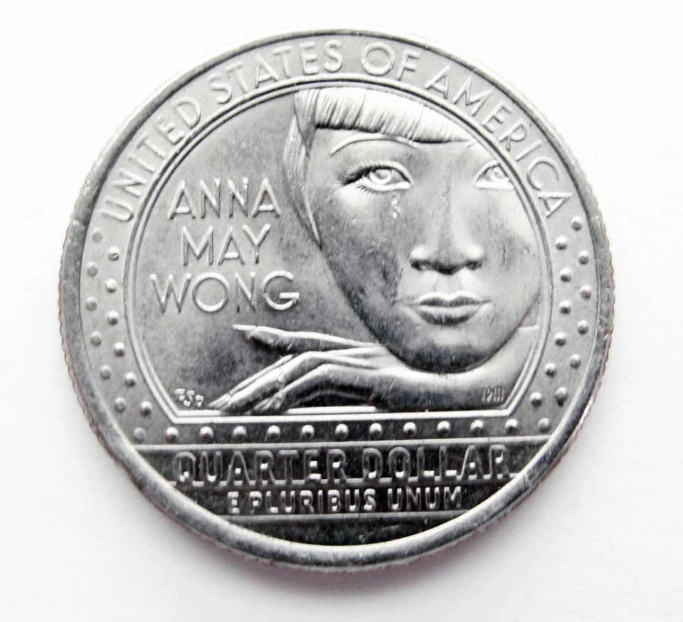 2022 P Anna May Wong Quarter w/ Errors Teardrops, Fingers, I-T Letters “COD” - Image 1 of 4
