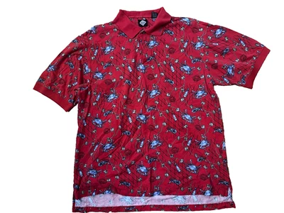 Camisa Polo Roja Estampada Cangrejo Camarón Talla Grande De Colección Tabasco Para Hombre Foto 1 de 4