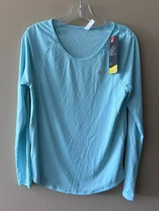 Under Armour Heat Gear UPF40 Loose Fit Long-Sleeve Aqua Top Shirt SMALL NEW B5 - Picture 1 of 8