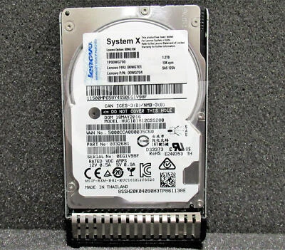 IBM 00WG700 00WG701 00WG704 1.2TB 10000RPM 12Gbps 2.5" SAS SERVER HDD Hard Drive - Image 1 of 2