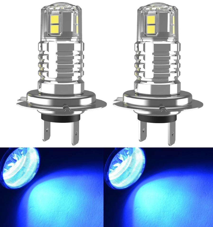 LED 20W H7 Icy Blue 8000K Two Bulbs Head Light Low Beam Replace Lamp Show Color - Image 1 of 4