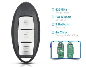 Fits Nissan Juke 433Mhz Complete Transponder Remote Key - Picture 1 of 6