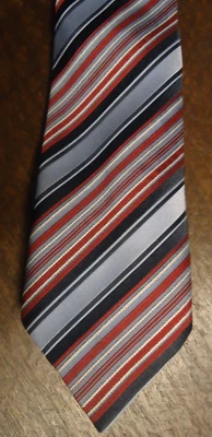 IMPRESIONANTE CORBATA ESTAMPADO RAYAS AZUL Y ROJO - PARK LANE Foto 1 de 2