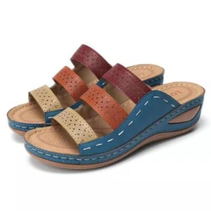 Sandalias ortopédicas para mujer mulas verano cómodas sin cordones zapatillas zapatos planos talla EE. UU. - Imagen 1 de 15