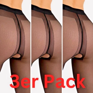 3er Pack Ouvvert Strumpfhose 20DEN S-2XL Damen Nylons Schritt offen Fiore Tights - Bild 1 von 14