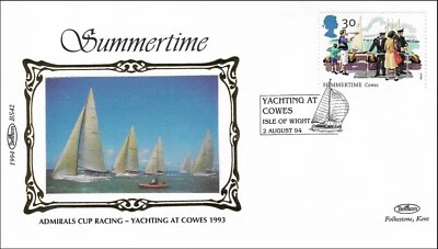 Admirals Sailing Cup Racing Yachting At Cowes GB UK Gold Benham Silk FDC 1994 - Image 1 of 2