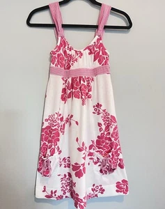Abercrombie Kids Girls Dress Pink & White Summer Floral Knit Short Sundress XL - Picture 1 of 6