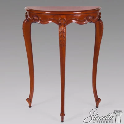 L38801: Mesa de salón pequeña estilo francés tallada con acento de caoba u ocasional ~ NUEVA Foto 1 de 4