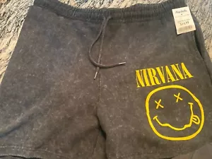 Short Nirvana Smile XL Vintage Anni '90 Nuovi con etichette - Foto 1 di 3
