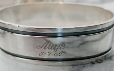 Vintage Hans Jensen Danish 830 Silver Napkin Ring "Aage" name engraving, d. 1959