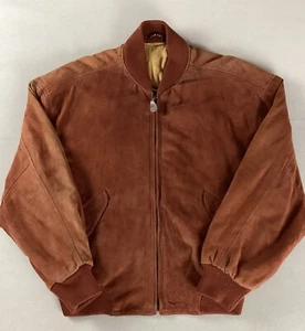 Vintage Hugo Boss Suede Leather Bomber Jacket Size 54 - Picture 1 of 20