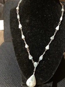 Hand Made Necklace, Blue Stones and Wirework, Unsigned, - Picture 1 of 3
