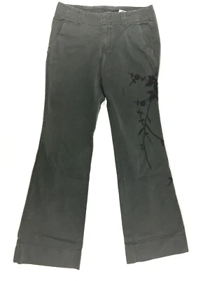 Женские комбинезоны LUCK BRAND размер 26 серые брюки с вышивкой цветочный бархат отделка A62 - Изображение 1 из 4