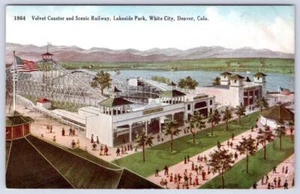VELVET ROLLER COASTER SCENIC RAILROAD LAKESIDE PARK WHITE CITY DENVER COLORADO - Picture 1 of 2