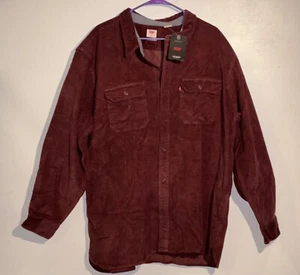 NEW Levi's Classic The Worker Overshirt 100% Cotton Men's Size XXL 2XL Maroon - Picture 1 of 5