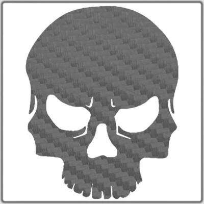Skull Decal -  Carbon Fiber Large Skull Sticker - Image 1 of 4