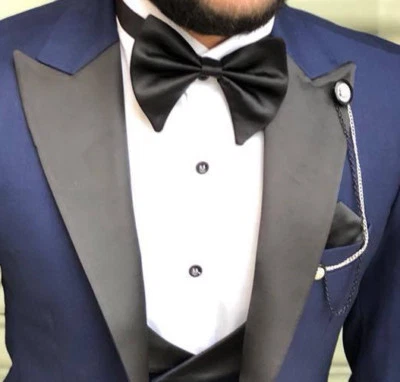 Pajarita para Hombre con Bolsillo Cuadrada Boda Fiesta Negra Ajustable Unisex Foto 1 de 4