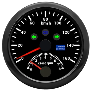 85MM Black GPS Speedometer 160km/h with Tachometer 8000RPM Gauge for Car Truck - Picture 1 of 12