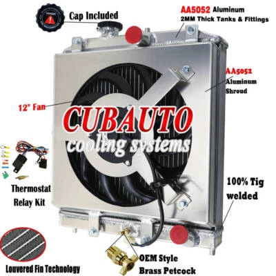 KITS DE VENTILADOR DE CUBIERTA DE RADIADOR DE 4 FILAS PARA 92-00 97 HONDA CIVIC EG EK DEL SOL INTEGRA Foto 1 de 4