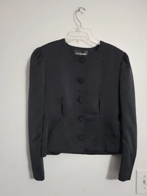 JH Collectibles Women 2 Pc Business Career Church Black Suit Jacket skirt Size 4 - Image 1 of 4