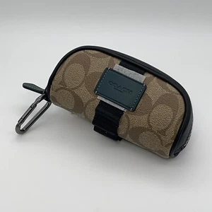 Coach Golf Kit Golf Balls Tees Divot Tool Zip Close Pouch Khaki/Gunmetal/Forest - Picture 1 of 9