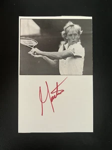 MARTINA NAVRATILOVA - LEGENDARIA TENISTA - EXCELENTE TARJETA BLANCA FIRMADA - Imagen 1 de 1