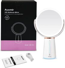 Auxmir Specchio Ingranditore 1X/10X con Luci per Trucco, Ricaricabile